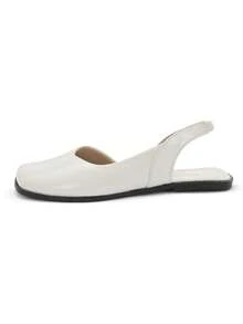 Women's White Slingback Flat Shoe Macerata Square Toe Ballerina Style Elegant Comfortable  Ref: R-150 - 白色 - 查看 6