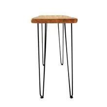 Solid Wood Coffee Table, 108 Cm, Rectangular Living Room Table In Industrial Design With Hairpin Metal Legs - Wood - View 4