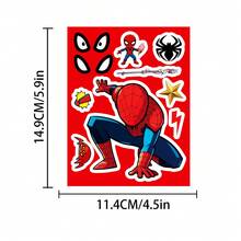 8 miếng dán DIY Người Nhện Marvel, 8 miếng dán PVC chống thấm nước, miếng dán DIY siêu anh hùng cho tiệc tùng, hoạt động cho trẻ em, sổ lưu niệm, bộ miếng dán DIY hình mặt Người Nhện bán chạy nhất. - Nhiều màu - Xem 6