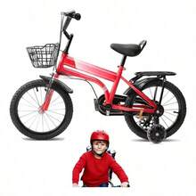 Bicicleta Infantil de Acero 16 Pulgadas Color Rojo con Timbre, Cuadro 16, Ideal para Niños - Rojo - Ver 2