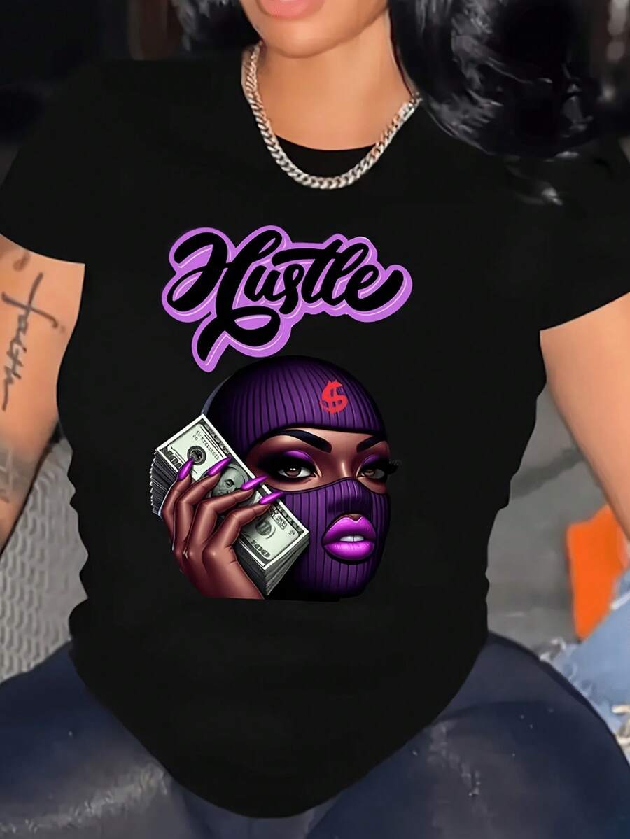 Plus Size T-Shirts - Black - View 1