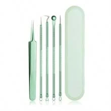 New High-End Blackhead Cleaner Set, Blackhead Remover Tool, Pimple Extractor Tool Kit, Stainless Steel Professional Blackhead And Blemish Removal Tool Set - Multicolor - View 13