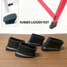 4pcs Red Non-Slip Rubber Ladder Feet Covers - Replacement Anti-Skid Ladder Leg Caps For Step Ladders, Extension Ladders, Protect Floors & Prevent Scratches, Measure Tube Outer Diameter First, Then Select Size, Inner Diameter Is 20*50mm - C - View 1
