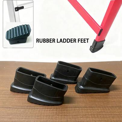 4个红色防滑橡胶梯脚套 - 适用于人字梯、伸缩梯的替换防滑梯腿帽，保护地板并防止刮伤，请先测量管子外径，然后选择尺寸，内径为20*50毫米