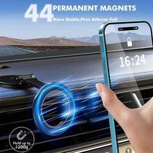 Giá đỡ điện thoại từ tính cho ô tô, giá đỡ MagSafe bằng hợp kim nhôm có thể điều chỉnh 360°, giá đỡ dán trên bảng điều khiển dành cho iPhone 16/15/14/13/12 và các thiết bị Android. - màu đen - Xem 3