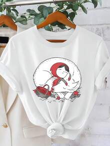 Women T-Shirts - [White] - View 12