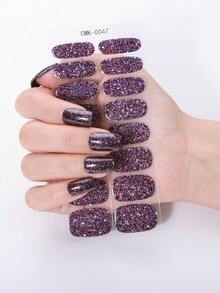 16 miếng dán móng tay gel bán khô màu trắng sữa, màu sắc thời trang, độ che phủ cao, bền lâu. - Màu tím - Xem 6
