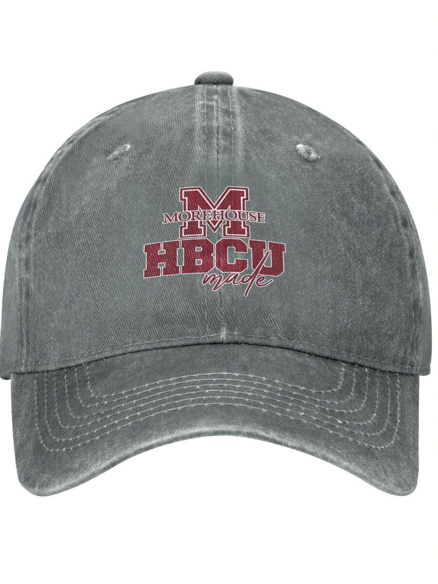 Morehouse College, HBCU Made, HBCU Pride, Student Alumni, Canvas Tote Bag, Reusable Shopping Bag, HBCU Fan Gift Woman Washed Denim Baseball Cap - Adjustable Size, Funny Adjustable Birthday Gift. - 灰色 - 查看 1