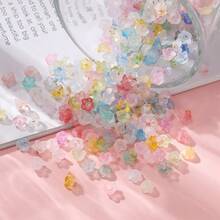 100 piezas de cuentas de lirio del valle con polvo de oro degradado, cuentas sueltas, accesorios de joyería DIY, pendientes de flor hechos a mano, materiales para collares - Multicolor - Ver 5