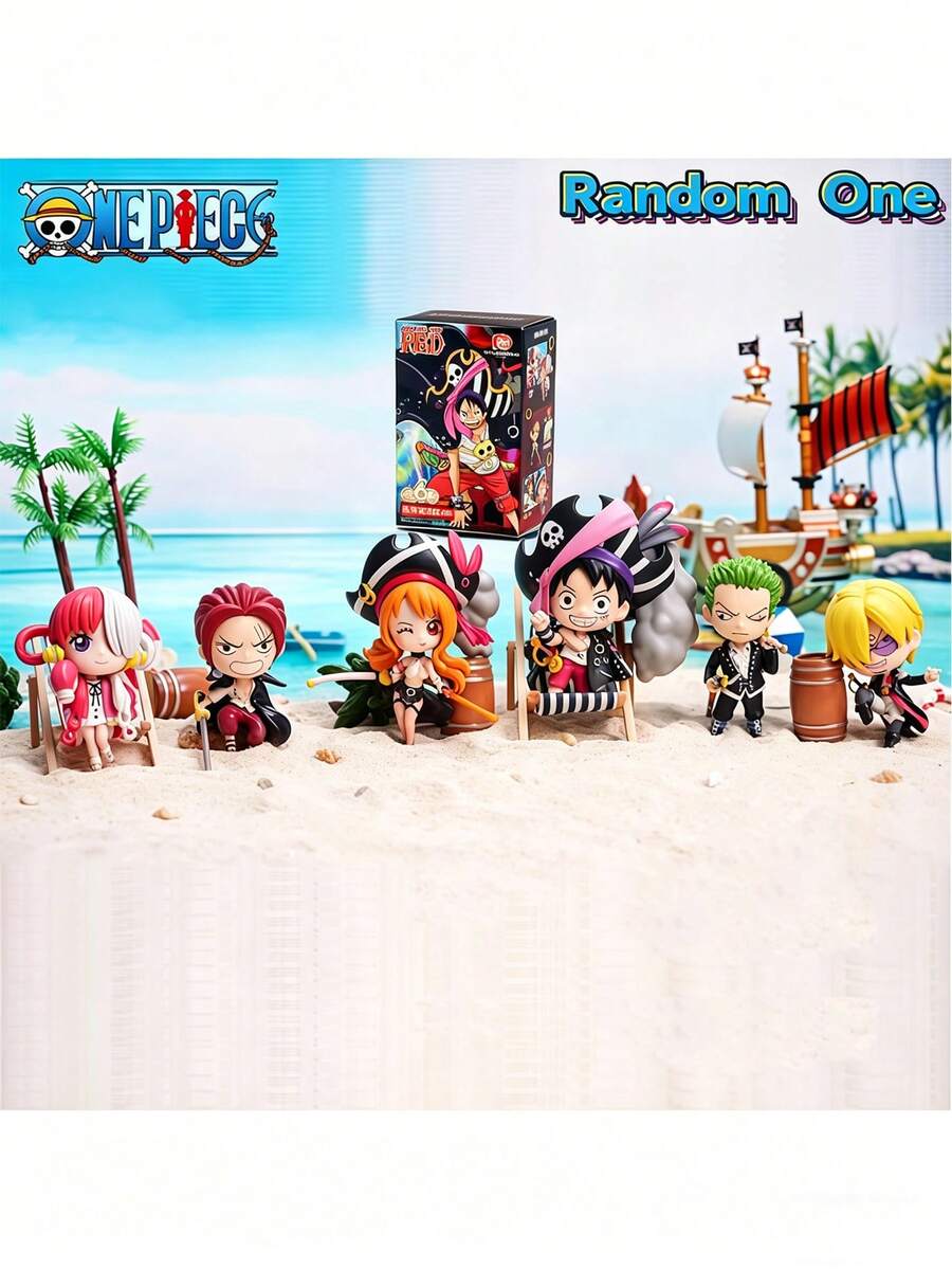 One Piece Blind Box PVC Keychain Random Anime Figure Key Ring Pendant Luffyy Uta Shanks Namii Collectible - HZW-jCB - View 1