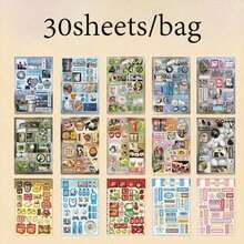 1/2Book Sticker Book, Millennium Dream Book Series, Retro Style Food Dessert Theme Stickers, Scrapbook Supplies, Notebook Accessories, Decorative Notebook Photo Frame Phone Case Water Cup, Junk Magazine Stationery Box DIY Personalized Stickers,Back To School , School Supplies - 多色的 - 查看 9