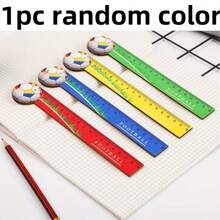 4 Pcs 7.09 Inch Football Themed Wooden Ruler, Colorful Football Design - School & Office Supplies, Creative Desktop Decor For Students And Sports Fans - Football Ruler - View 5