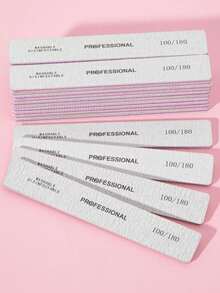 3/5/10pcs Double-Sided 100/180 Grit Reusable Nail Files, Suitable For Natural Nails, Acrylic Nails And Nail Tips, Professional Nail Care Tools For Home And Salon Use - Multicolor - View 3