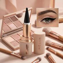 [Love Rain Brand] Matte Black Kajal Liquid Eyeliner Pen, Waterproof And Sweatproof, Long-Lasting, High Fixation, Fine Line, Precise Tip, Quick-Drying, For Graphic Cat Eye Eyeliner, Smudge-Proof, High Pigmentation, Vegan Cosmetic - 黑色 - 查看 6