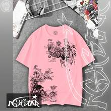 Premium 100% Cotton T-Shirt ASHSTAR "Gothic Y2K" - 淺粉色 - 查看 1