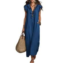 European And American 2026 Spring/Summer New Bohemian Flutter Sleeve Floor-Length Dress - màu đen - Xem 2