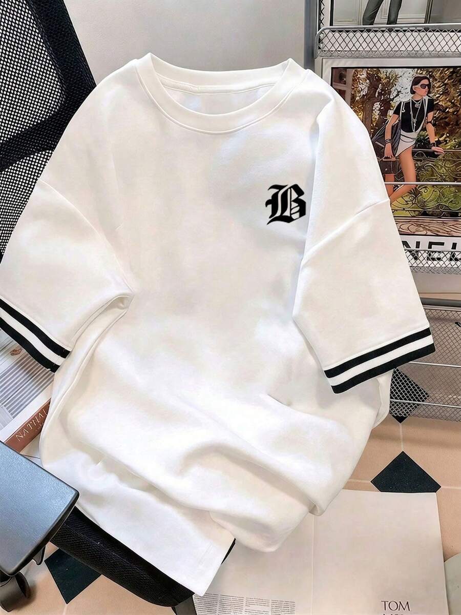 1pc Tween Boys Summer Casual Comfortable Relaxed Fit Round Neck T-Shirt, Versatile For Daily Wear - White - View 1