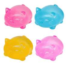 Schylling 3个装软萌可爱立方体挤压减压小猫挤压玩具，解压玩具 - 彩色 - 查看 3