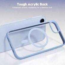 Ốp lưng bảo vệ sạc không dây từ tính cao cấp tương thích với Apple 17E, 7, 8, SE2022, SE2020, 17, 16, 15, 14, 13, 12, 11, SE3, 7PLUS, 8Plus, 16e, 13mini, 12mini, với viền mềm và mặt lưng cứng trong suốt, ốp lưng, vỏ bảo vệ 17 Pro Max, mùa hè - Đỉnh xa màu xanh - Xem 3