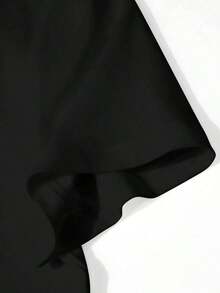 Camiseta de manga corta con estampado digital en el pecho de temporada deportiva, primavera/verano, de moda, para el hogar, casual, cómoda y versátil - Negro - Ver 5