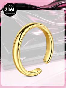 14K Gold Women's Toe Ring, Thin Beach Foot Jewelry Summer Adjustable Open Toe Ring 2mm 3mm 4mm - Plain Ring - View 9