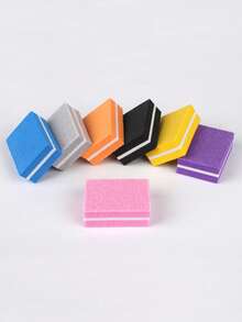 50pcs Mini Foam Nail Files Square Polishing Blocks Nail Shaping Manicure Tools, Assorted Colors - Multicolor - View 3