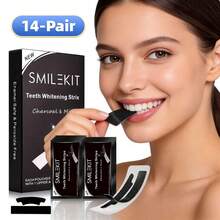 7-8-10-14-15-21 pares de tiras de blanqueamiento dental de carbón de bambú, limpieza profunda, aliento fresco, blanqueamiento dental, uso diario, cuidado oral, tiras dentales, sabor a menta - Tiras blanqueadoras de dientes con carbón de bambú - Ver 18