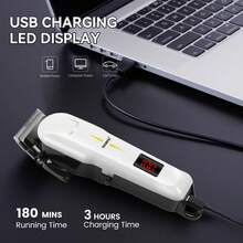 1个男士理发器，家用/沙龙用USB充电式电动理发器，数字显示剃须刀，理发机 - 查看 3