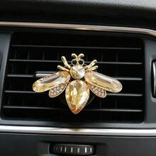 1/3pcs Cute Crystal Bee Car Air Vent Clip, Car Fragrance Diffuser, Crystal Car Interior Decor, Car Air Freshener - Diamond - View 12