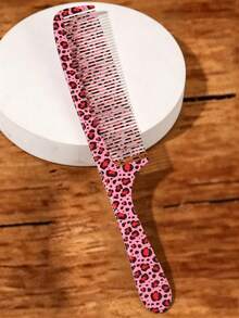 5/3/1 Pc Pink Leopard Print Hair Comb Set, Professional Salon Hairdressing Comb, Barber Cutting Comb, Flat Top Comb, Unisex Parting & Styling Comb - Multicolor - View 7
