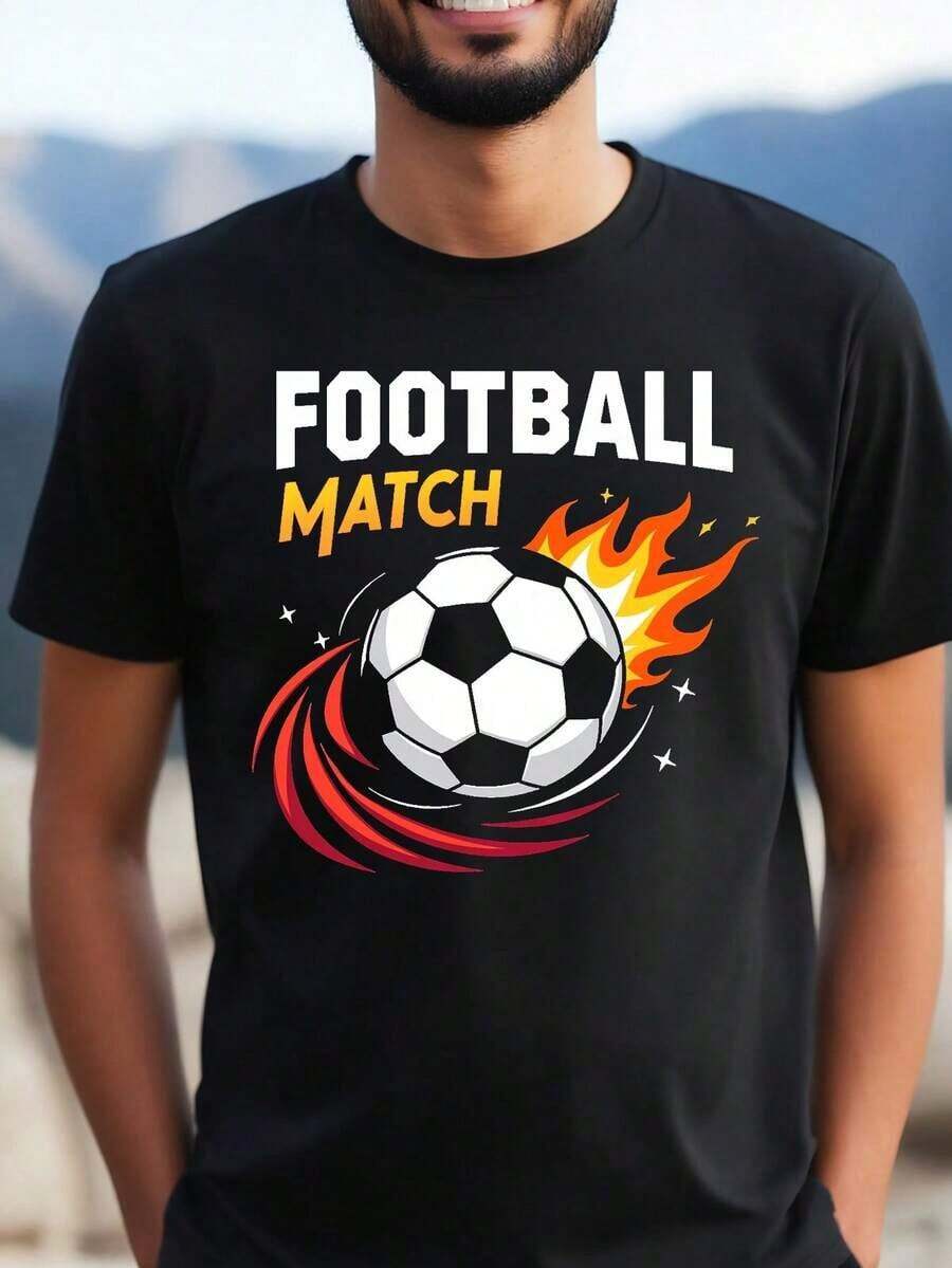 Camiseta con Estampado de Partido de Fútbol - Diseño de Jersey Transpirable - Camiseta Deportiva Ligera, Ropa Deportiva, Casual para Aficionados al Fútbol - Camiseta de Corte Regular, Ropa para Eventos, Estilo Deportivo, Duradera, Esencial para Aficionados - Camiseta de Fútbol 2D para Hombre - Camiseta de Fútbol 2D - Camiseta de Fútbol Retro 2D - Camiseta de Fútbol 2D para la Copa del Mundo - Camiseta Casual 2D para Hombre - Camiseta de Fútbol Americano 2D - Camiseta de Fútbol 2D Personalizada - Camiseta de Fútbol 2D para Hombre - Camiseta de Fútbol con Estampado 2D - Camiseta de Fútbol Retro 2D - Camiseta con Estampado de Fútbol 2D - Camiseta con Patrón de Fútbol 2D - Ideal como regalo-soccer - Negro - Ver 1