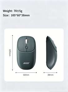 Acer Wireless Mouse With Bluetooth Dual-Mode Charging, Quiet Operation, Portable, Ergonomic Design, Suitable For HP, ASUS, And Huawei Laptops, Unisex, 2.4G Wireless Bluetooth Dual-Mode [Rechargeable + Quiet Button] - View 9
