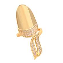 Minimalist Creative Open Knuckle Ring, Elegant Nail Art Rhinestone Nail Ring Wearable Nail Cover Jewelry - 04 Trắng K 9440 - Xem 5