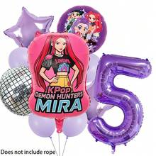 KPop Demon Hunters Purple Cool Girl Kids Birthday Party Decor Balloon Number Set, Baby Shower Party Supplies, Gift & Toy - Balloon Set - View 8