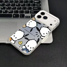 Sanrio Pompompurin Cartoon Cute Allover Print Shockproof Phone Case Suitable For IPhone 17, 17 Pro Max, 17 Air, 15, 16 Plus, 15 Pro, 16 Pro Max, 14 Plus, 14 Pro, 13 Pro Max, 12 PM, 11 Pro - White - View 2