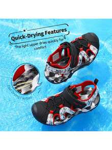 Boys Girls Summer Outdoor Athletic Sport Sandals Toddler/Little Kid/Big Kid - 紅色 - 查看 4