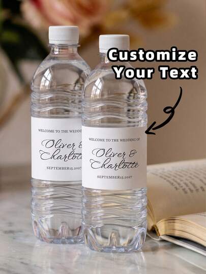 1-40Pcs Custom Stickers Labels,Personalized Stickers-Customizable Text. Made Of Premium Waterproof And Oilproof PVC Material, These Stickers Feature Vibrant UV Printing And Strong Adhesion, Adhering Firmly To All Kinds Of Wine Bottles Without Peeling Or Leaving Residue.Perfect For Decorating Red Wine