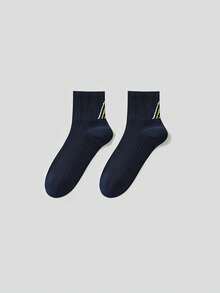 1/3/5 Pairs Men's Summer Breathable Ins Style Mid-Calf Socks, Spring/Autumn Anti-Odor Moisture-Wicking Short Crew Sports Socks - Multicolor - View 22