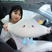 1pc Cute Cloud Shaped Fabric Neck & Waist Pillow, Car Interior Decor - Multicolor - View 4
