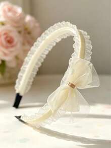 1 chiếc băng đô cài tóc nơ bằng vải organza cho bé gái, thích hợp cho mặc hàng ngày, đi học, dự tiệc nghỉ lễ. - Nhiều màu - Xem 3