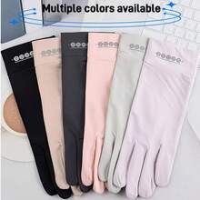 Summer Long Ice Silk Sun Protection Gloves, Flip-Up Fingerless Design With Touchscreen Support, Breathable Ice Silk Fabric, Non-Slip And Wear-Resistant. Suitable For Cycling, Driving, Outdoor Activities, Specialized UV-Protection Thin Gloves For Riders And Drivers. - Multicolor - View 9