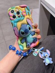 This Disney Stitch Lanyard Phone Case Is Fully Covered In TPU Material. It's Shockproof, Lightweight, And Compatible With IPhone17/16/11/13/15/15 Plus/15 Pro/15 Pro Max/12/14 Pro Max/11 Pro Max/12 Pro/12 Pro Max/13. This Phone Case Makes A Popular Birthday Gift Or Business Gift; It's Durable, Stain- And Fingerprint-Resistant, And Suitable For Both Men And Women. The Set Also Includes A Mickey Mouse Phone Case And A Stitch Plush Bracelet. It's A Perfect Gift For Friends And Family. This Stylish Phone Case Is Fun, Lightweight, And Durable. IPhone17 Pro Max Phone Case, Angel Phone Case. - White - View 6