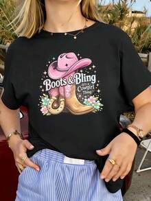 Women T-Shirts - Black - View 1
