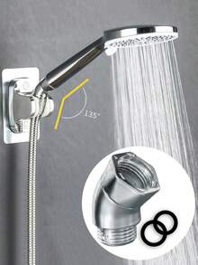 1pc Bathtub Shower Head Handheld Sprayer With 135 Degree Swivel, Adjustable Angle Connector To Change The Straight Handheld Shower Head - Angle - View 3