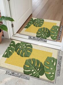 DAJIANG 1pc Printed Woven Leaf Pattern Summer Fresh Doormat, Outdoor Rug For Kitchen, Hallway, Bathroom, Bedroom, Living Room, Non-Slip & Washable - Multicolor - View 12