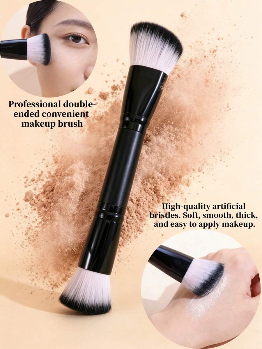 双头多功能化妆刷，柔软刷毛，腮红刷、修容刷、粉底刷，一刷多用美妆工具