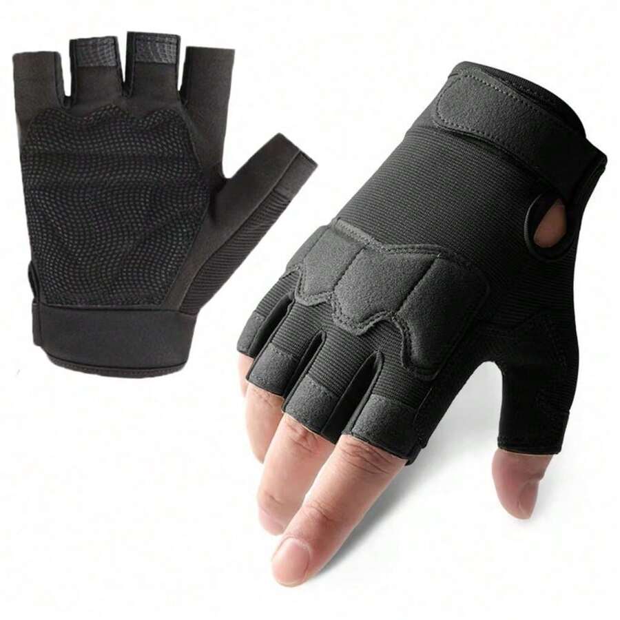 Guantes sin dedos ligeros, guantes tácticos sin dedos transpirables, guantes de motocicleta unisex, guantes militares, accesorios esenciales para tiro al aire libre, caza, conducción de motocicletas, escalada en roca, ciclismo, senderismo, bicicleta, esquí, camping, deportes y fitness - Multicolor - Ver 1