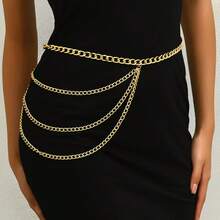 A Free-Spirited Metal Belt, Suitable For Summer, Summer School, Autumn, Halloween, And Other Occasions - Gold - View 2