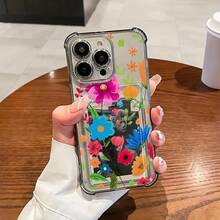 1 pièce Étui de téléphone transparent antichoc avec porte-carte à motif floral coloré, compatible avec Apple 17 Pro Max/17/16/15 Pro Max/15 Plus/15 Pro/15/14 Pro Max/14 Plus/14 Pro/14/13 Pro Max/Pro Max/12 Pro Max/12 Pro/12/11 Pro Max/11, cadeau parfait pour Noël, le Nouvel An et Pâques pour la famille et les amis, meilleur choix de Noël - Noir - Voir 2