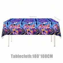 1pc Disposable Party Tablecloth, PE Waterproof And Oil-Proof Table Cover (Random Style) - Multicolor - View 1